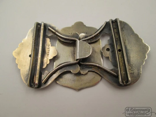 Cape clasp. Sterling silver & enamel. Castile and Leon shield