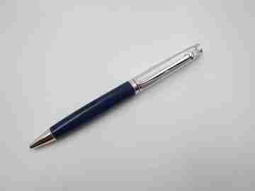 Caran d'Ache Léman ballpoint pen. Bitone resin & silver plated. Twist mechanism. 1990's