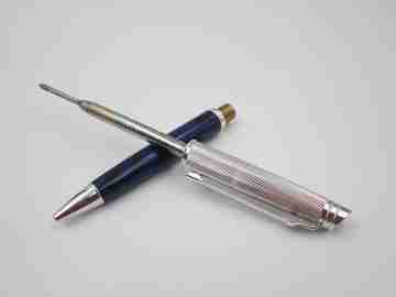 Caran d'Ache Léman ballpoint pen. Bitone resin & silver plated. Twist mechanism. 1990's