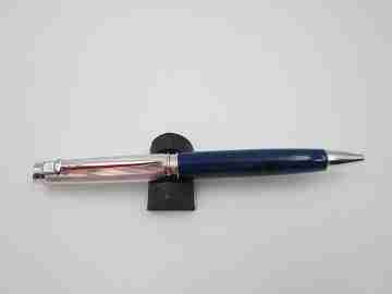 Caran d'Ache Léman ballpoint pen. Bitone resin & silver plated. Twist mechanism. 1990's