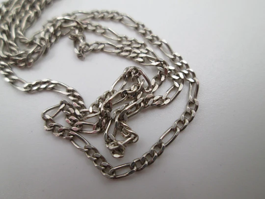 Caravaca cross with link chain. 925 sterling silver. Spring ring clasp. Spain. 1990's