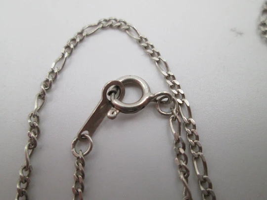 Caravaca cross with link chain. 925 sterling silver. Spring ring clasp. Spain. 1990's