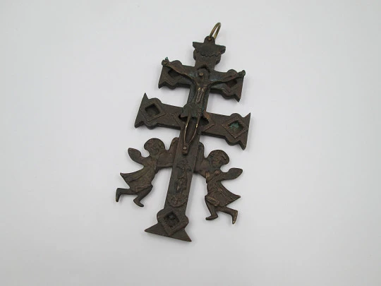 Caravaca cross. 19th century. Bronze. Spain. Characters