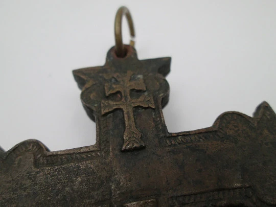 Caravaca cross. 19th century. Bronze. Spain. Characters