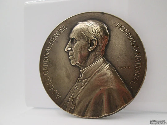 Cardinal Joseph Mercier. Belgium. 1914. Bronze. J. Jourdain