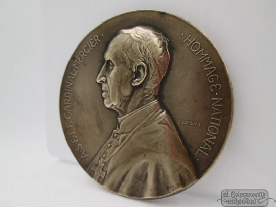 Cardinal Joseph Mercier. Belgium. 1914. Bronze. J. Jourdain