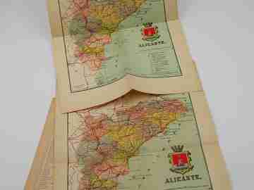 Cartas Corográficas. Dos mapas a color de Alicante. Editorial Martín. 1956