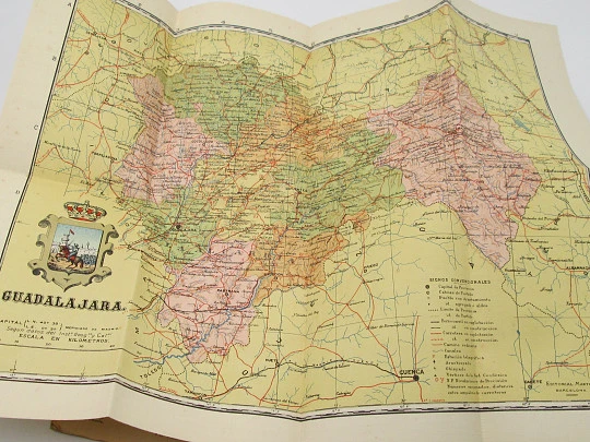 Cartas Corográficas. Mapa entelado Guadalajara. Editorial Martín. 1950