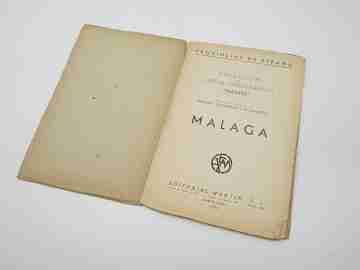 Cartas Corográficas. Mapa entelado Málaga. Editorial Martín. Color. 1950
