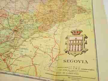 Cartas Corográficas. Mapa entelado Segovia. Editorial Martín. Color. 1963
