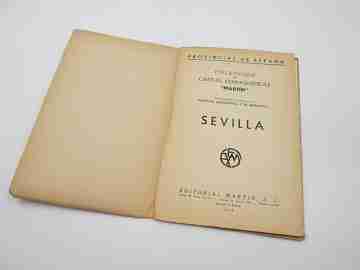 Cartas Corográficas. Mapa entelado Sevilla. Editorial Martín. Color. 1954
