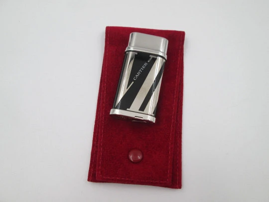 Cartier Le Must roman numerals butane lighter. Palladium and chinese lacquer. 1990's
