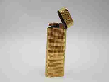 Cartier Paris butane lighter. Rhomboid decoration. Rolled gold. Swiss. 1990's