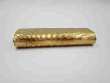 Cartier Paris butane lighter. Rhomboid decoration. Rolled gold. Swiss. 1990's