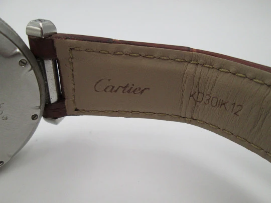 Cartier Pasha Seatimer 100 meters. Steel. Automatic. Calendar. Leather strap. Box