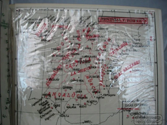 Cartographic pedagogical device Solos. 1956. Spain maps