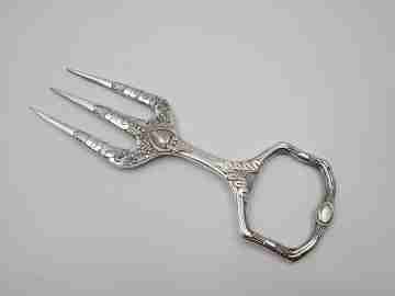 Carving fork. Electro plated nickel silver. Floral and vegetable motifs. 1940's. England