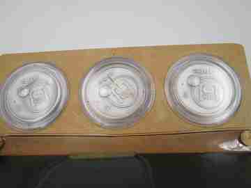 Case three sterling silver commemorative medals 1982 FIFA World Cup Spain