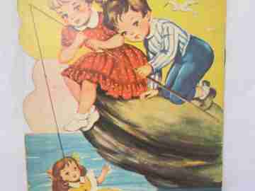 Caught fishermen. 1958. Toray publisher. Die-cut book. R. Galcerán