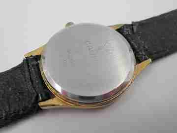 Cauny Elegance ladie's wristwatch. Quartz. Gold plated & steel. Strap. 1980's
