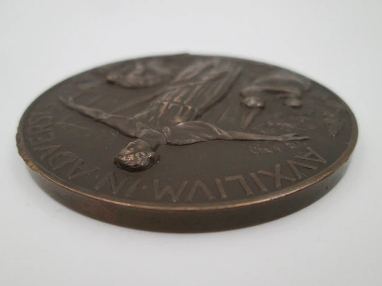 Centenary of the Adriatic Safety Meeting (Trieste) bronze medal. Aurelio Mistruzzi, 1938