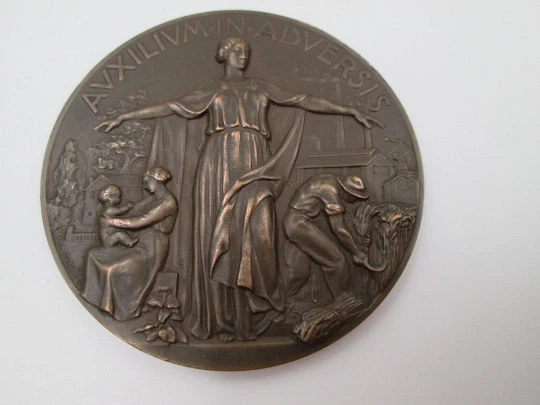 Centenary of the Adriatic Safety Meeting (Trieste) bronze medal. Aurelio Mistruzzi, 1938