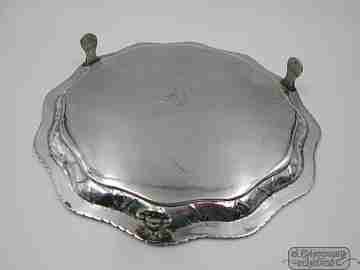 Centro de mesa. Plata de ley 925. Faisán cincelado. Años 70. Patas