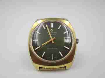 Certina Blue Ribbon. Acero / chapado oro. Automático. Brazalete. Calendario. 1970