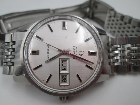 Certina Bristol 235. Steel. Date & day. Box. Bracelet. 1970's. Automatic