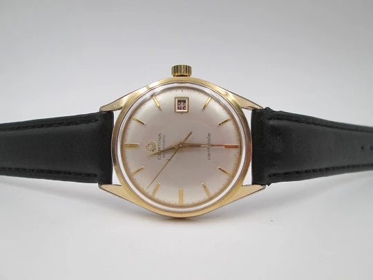 Certina Certidate. 20 microns gold plated & steel. Automatic. Calendar. 1960's. Swiss