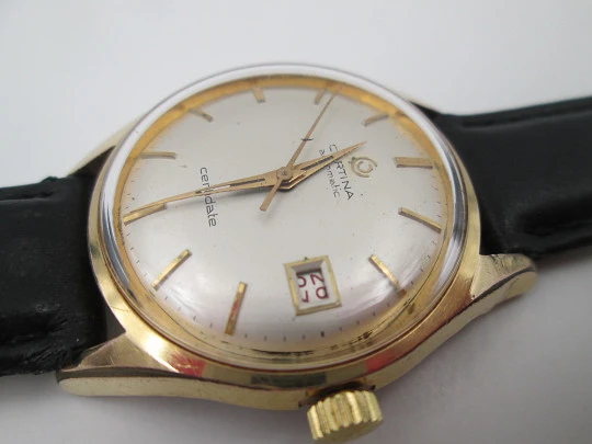 Certina Certidate. 20 microns gold plated & steel. Automatic. Calendar. 1960's. Swiss