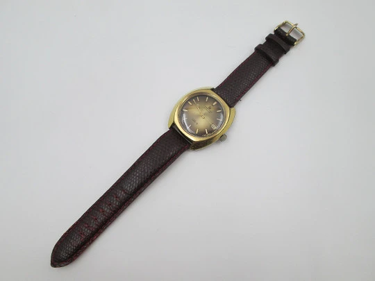 Certina DS-2 Turtle. Steel & gold plated. Automatic. Strap. Calendar. 1970's