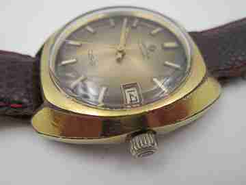 Certina DS-2 Turtle. Steel & gold plated. Automatic. Strap. Calendar. 1970's