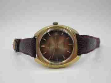 Certina DS-2. Acero y chapado oro. Automático. Correa. Calendario. 1970