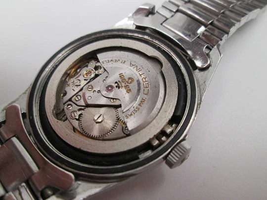 Certina DS Turtle. Stainless steel. Automatic. 1970's. Date. Bracelet