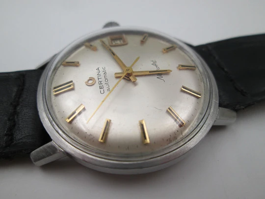 Certina New Art. Stainless steel. Automatic. Calendar. Strap. 1960's