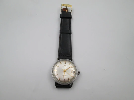 Certina New Art. Stainless steel. Automatic. Calendar. Strap. 1960's