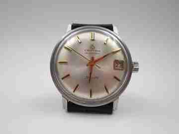 Certina New Art. Stainless steel. Automatic. Calendar. Strap. 1960's