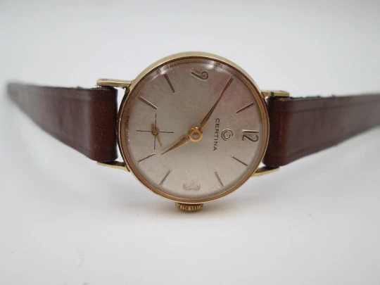 Certina women's wristwatch. Manual wind. 1960's. Steel & gold plated
