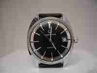 Certina. 1970's. Automatic. Black dial. Swiss. Calendar. Strap