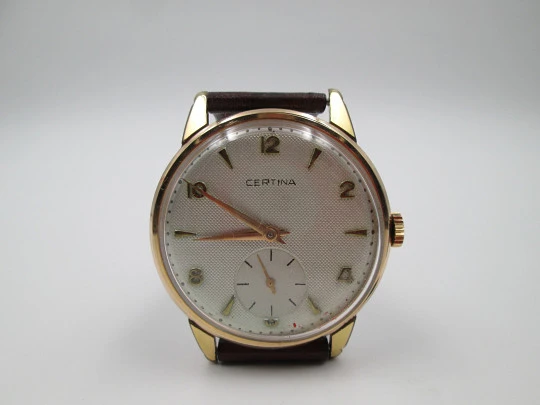 Certina. Gold plated & stainless steel. 1940's. Manual wind. Seconds hand