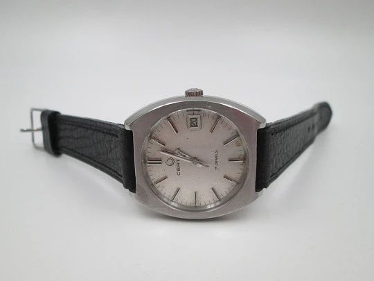 Certina. Stainless steel. Manual wind. Grey sphere. Calendar (date). Swiss. 1970's