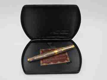 Cesare Emiliano. Brown grey marble resin & gold plated details. Box. 2003's. Italy