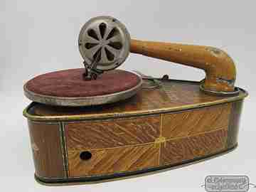 Children gramophone. Bing. Lithographed tin plate. 1920's