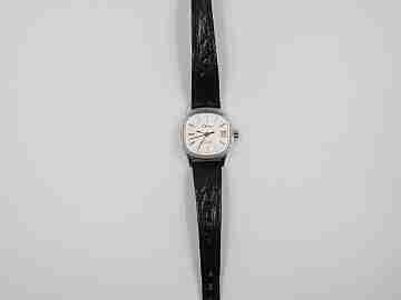 Chilex. Chromed metal. Quartz. Swiss. Woman. 1980's. Calendar