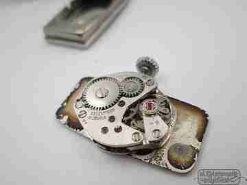 Chilex. Steel & chromed metal. Rectangular case. Manual wind. Swiss. 1970's