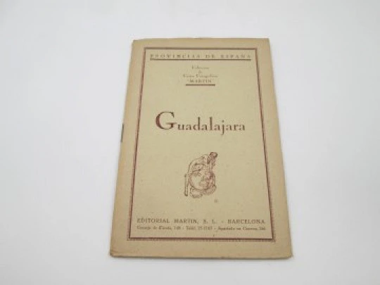 Chorographic charts. Coated fabric Guadalajara map. Martin publisher. 1950