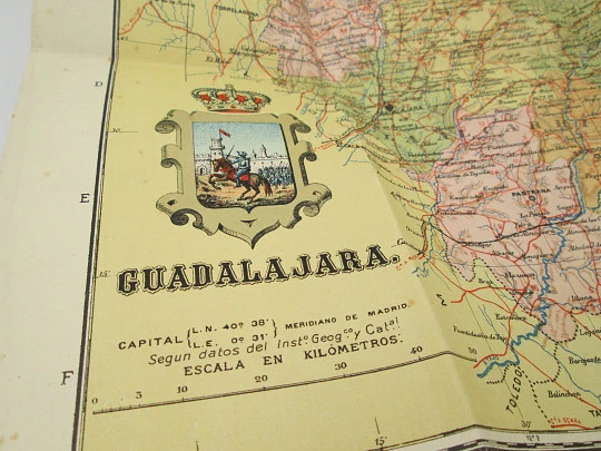 Chorographic charts. Coated fabric Guadalajara map. Martin publisher. 1950