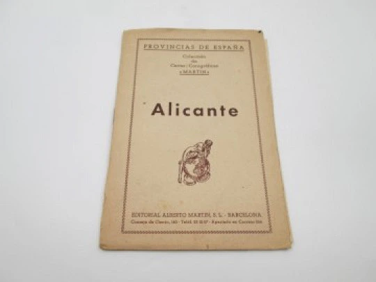 Chorographic charts. Two Alicante colour maps. Martin publisher. 4 pages. 1956