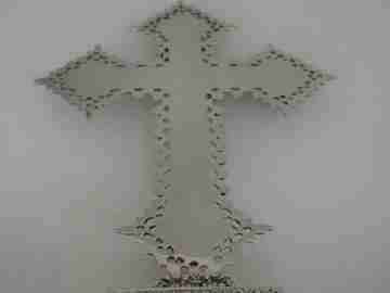 Christ Crucified with base. Four evangelists. Silver. 1980's